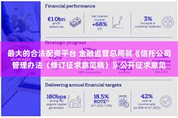 最大的合法配资平台 金融监管总局就《信托公司管理办法（修订征求意见稿）》公开征求意见