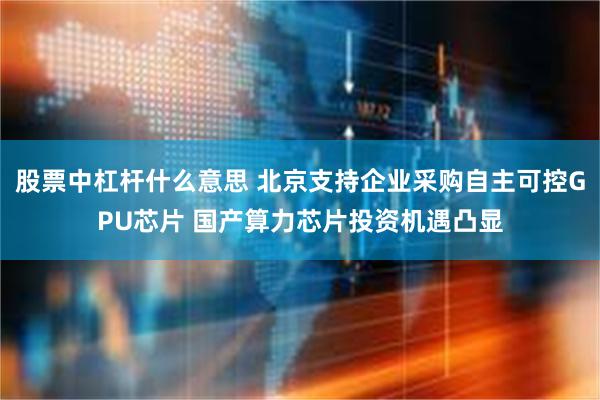 股票中杠杆什么意思 北京支持企业采购自主可控GPU芯片 国产算力芯片投资机遇凸显