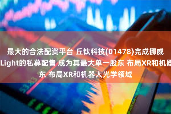 最大的合法配资平台 丘钛科技(01478)完成挪威上市公司poLight的私募配售 成为其最大单一股东 布局XR和机器人光学领域