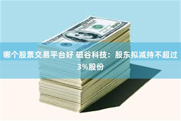 哪个股票交易平台好 磁谷科技：股东拟减持不超过3%股份